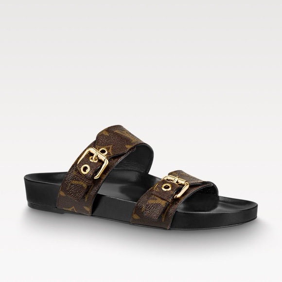 Louis Vuitton Dark Brown Monogram Slides - Picture 3 of 8